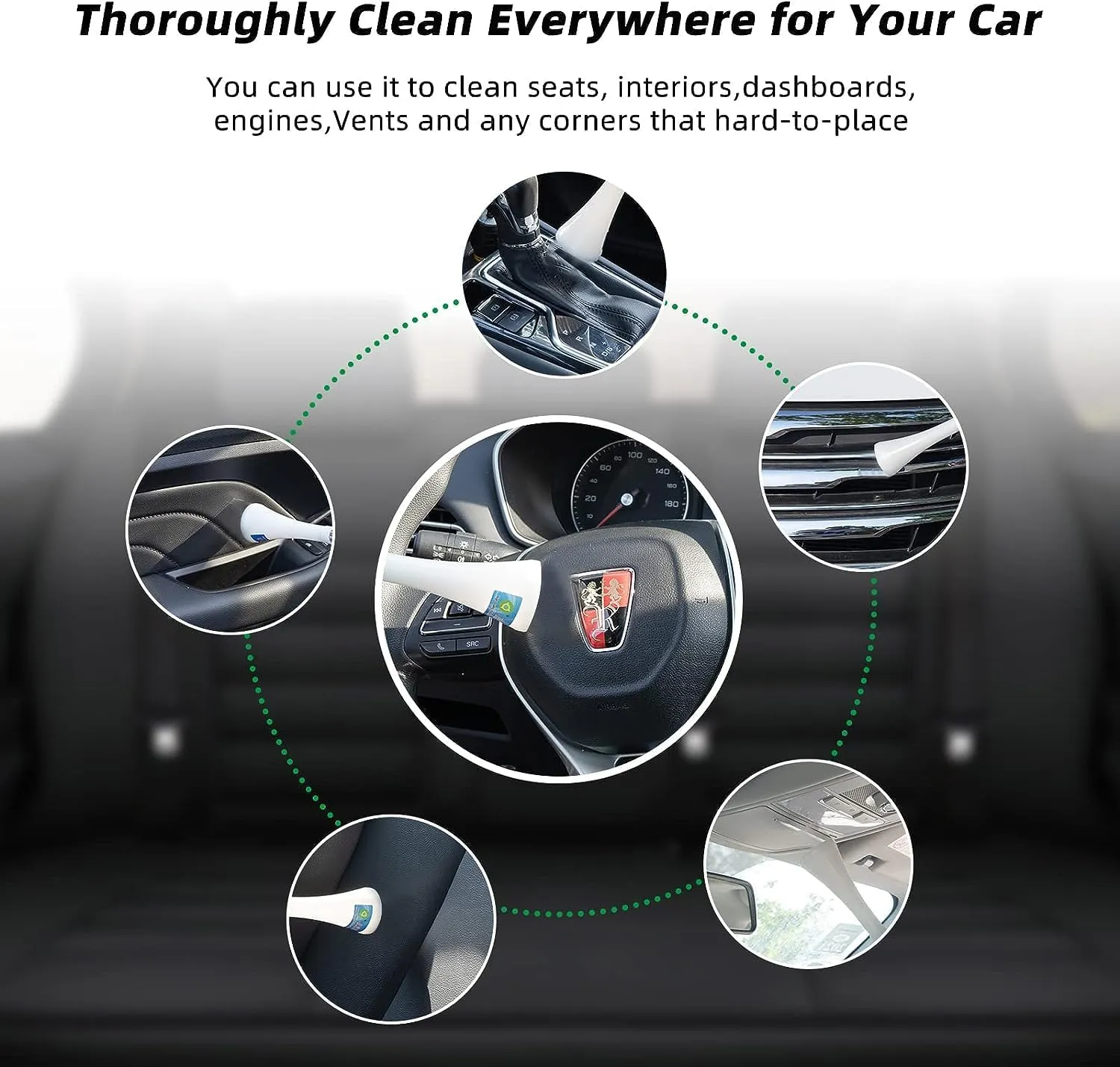 Tornado Dry Cleaning Gun Detailing Interior Dryer Air Blow Gun,Car Detailing Kit Interior Cleaner,Car Detailing Tools for Car Quickly Blasts Dirt and Dust Works with Air Compressor
