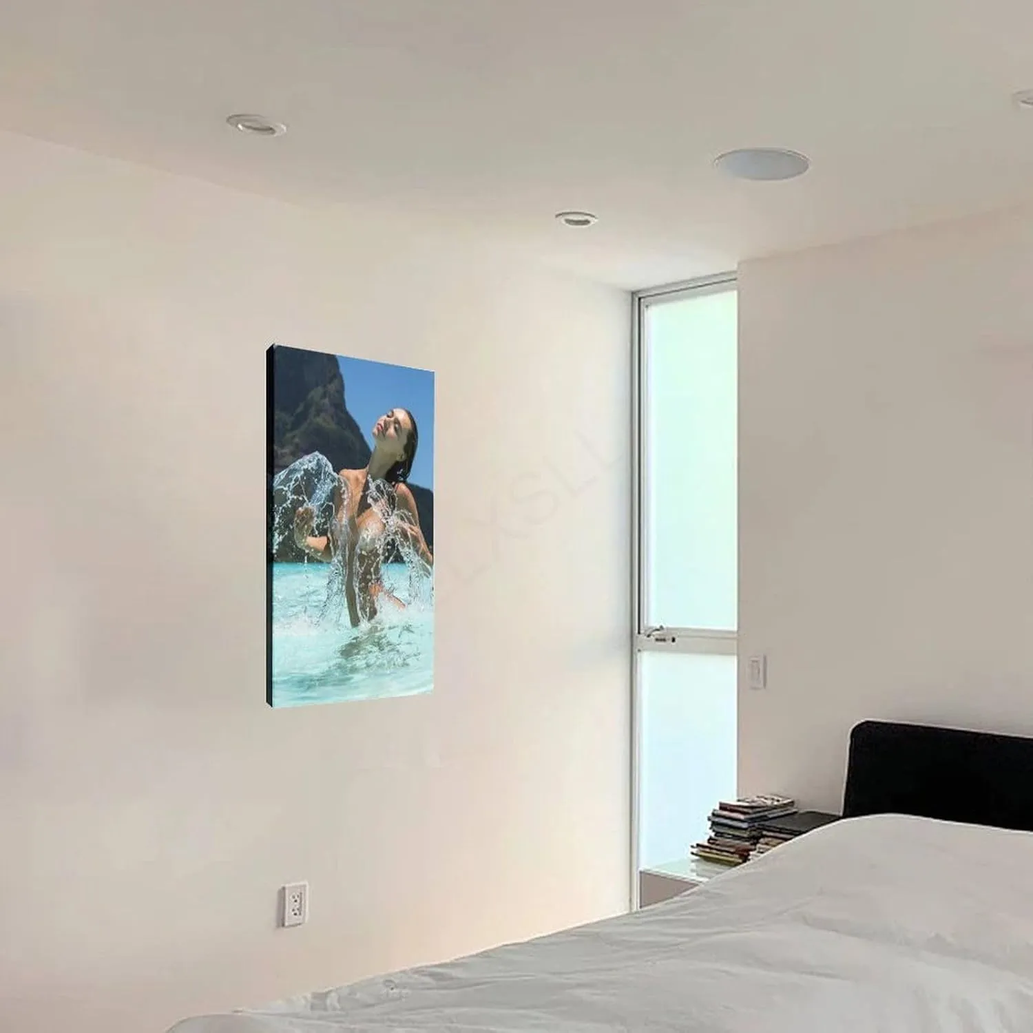 TOYOCC Alexis Ren Sexy Female Model Bikini Portrait Aesthetic Poster (3) Canvas Poster Wall Art Decor Print Picture Paintings for Living Room Bedroom Decoration Frame-style 16x24inch(40x60cm)
