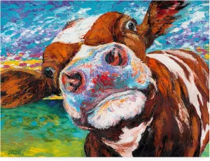 Trademark Fine Art ' Curious Cow I ' Canvas Art by Carolee Vitaletti 24x32