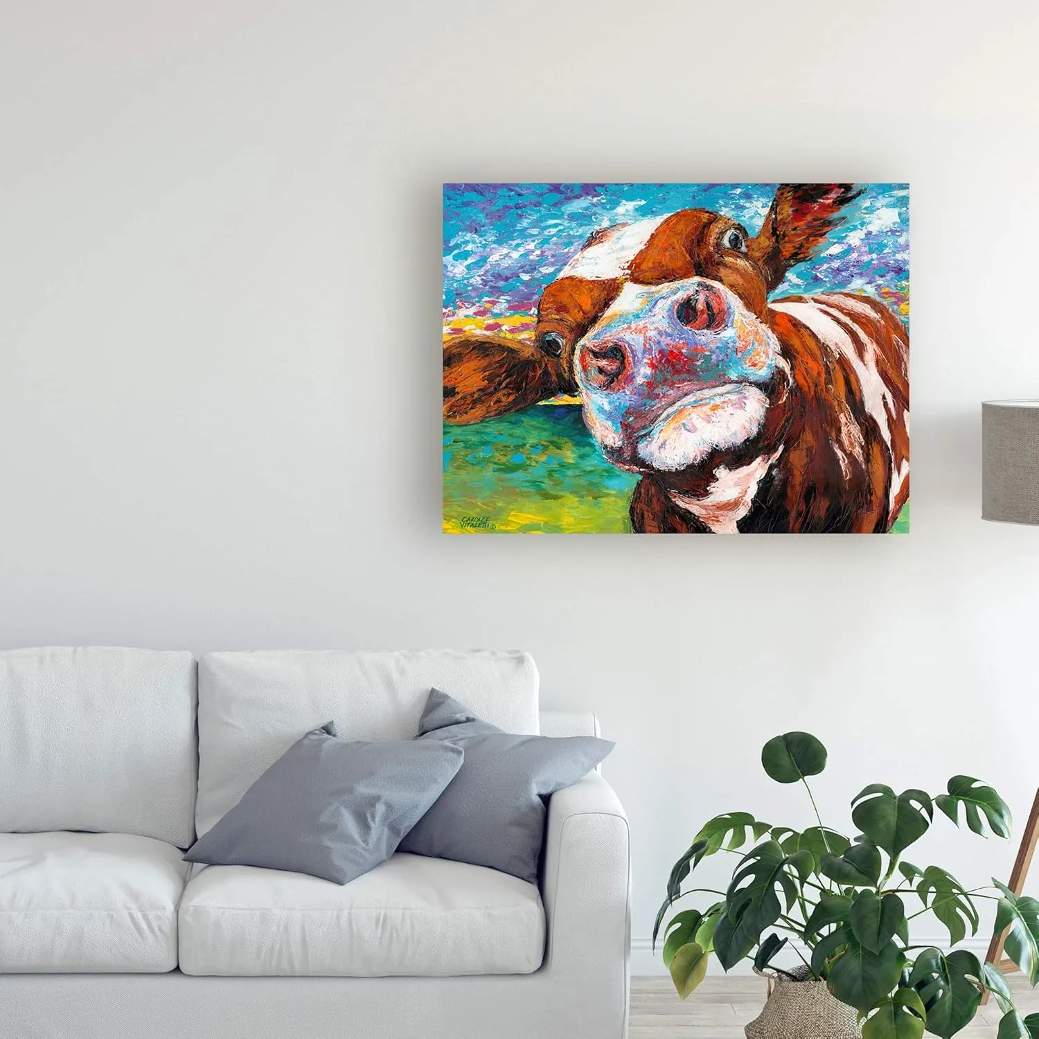 Trademark Fine Art ' Curious Cow I ' Canvas Art by Carolee Vitaletti 24x32