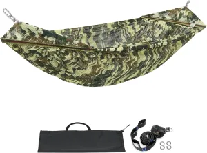Tranquillo Hanging Hammock Chair, Patio Swing Chair, Outdoor Swing Chair with Headrest, Armrest, Cup Holders, Porch Swings Outdoor and Hammock Tree Straps, Moss Green (Camo)