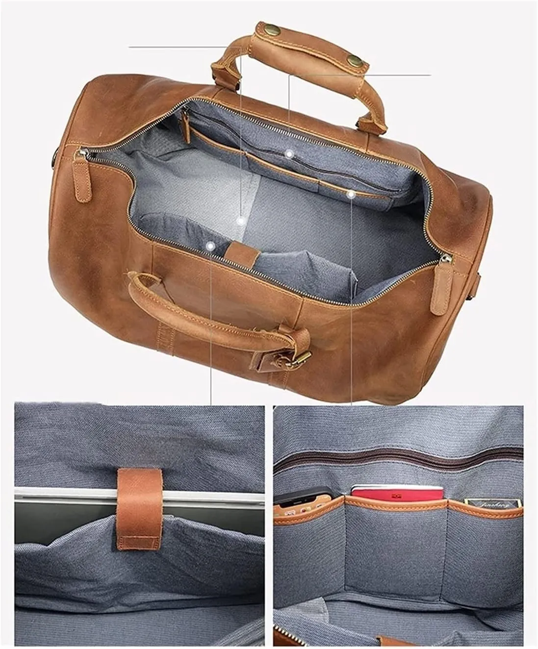 Travel Duffle with Shoes Pouch, Leather Weekender Overnight Bag Luggage Shoulder Crossbody Handbag Gym Sports Bag Sports Overnight Gym Luggage Weekend To