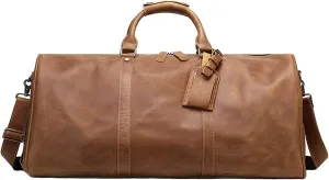 Travel Duffle with Shoes Pouch, Leather Weekender Overnight Bag Luggage Shoulder Crossbody Handbag Gym Sports Bag Sports Overnight Gym Luggage Weekend To
