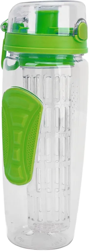 Travel Fruit Infuser Water Bottle, Reusable Fruit Infusion Sports Bottle Large Capacity for Hiking (Green)