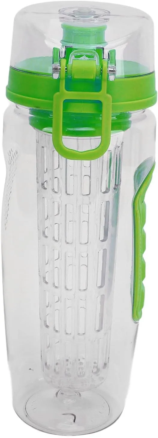 Travel Fruit Infuser Water Bottle, Reusable Fruit Infusion Sports Bottle Large Capacity for Hiking (Green)