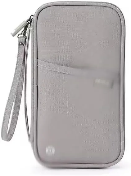 Travel Wallet Family Passport Holder Document Case Organizer Travel Accessories Cover Document Bag Cardholder(Gray)