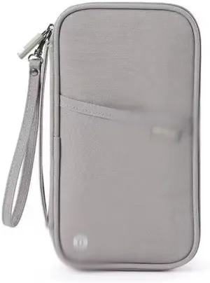 Travel Wallet Family Passport Holder Document Case Organizer Travel Accessories Cover Document Bag Cardholder(Gray)