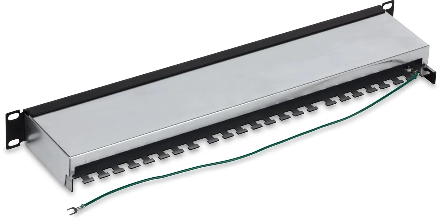 TRENDnet 24-Port Cat6A Shielded Patch Panel, 1U 19" Metal Housing, 10G Ready, Cat5e,Cat6,Cat6A Compatible, Cable Management, Color-Coded Labeling for T568A and T568B Wiring, Black, TC-P24C6AS