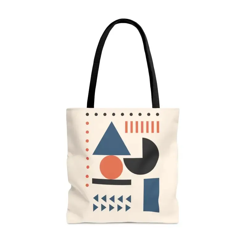 Trendy Fashion Tote Bag with Vivid Abstract Shapes