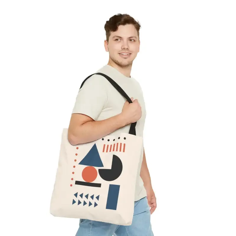 Trendy Fashion Tote Bag with Vivid Abstract Shapes