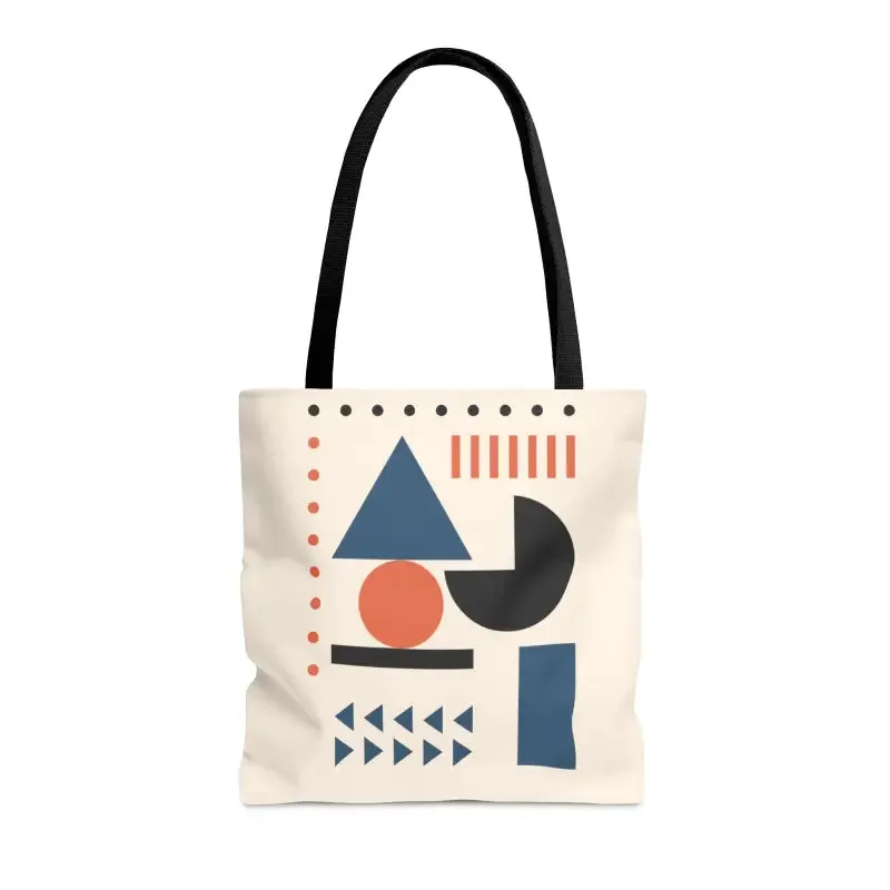Trendy Fashion Tote Bag with Vivid Abstract Shapes