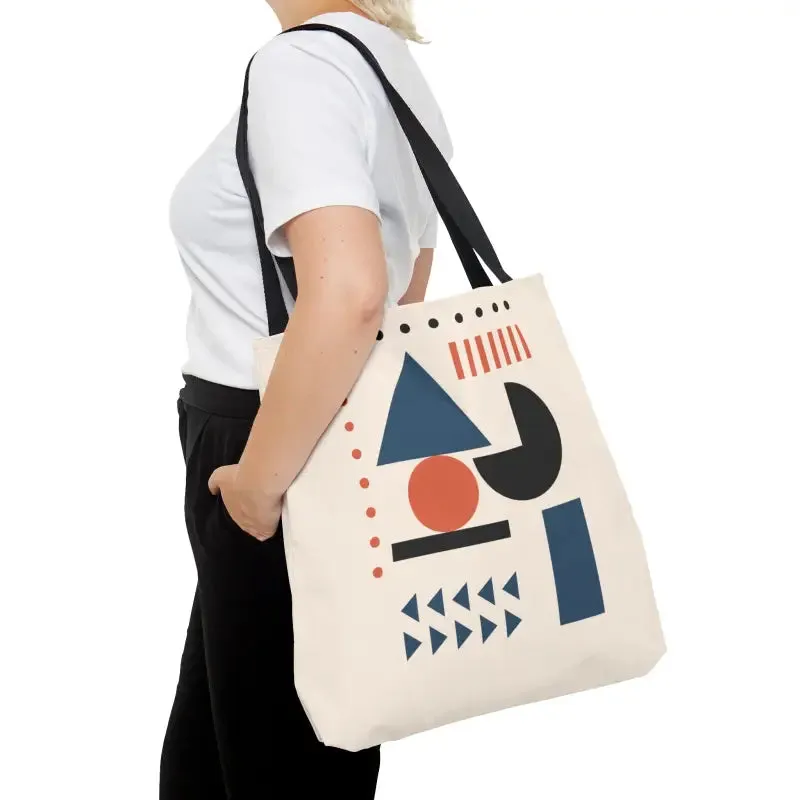 Trendy Fashion Tote Bag with Vivid Abstract Shapes