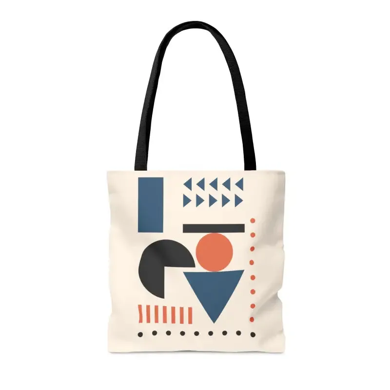 Trendy Fashion Tote Bag with Vivid Abstract Shapes