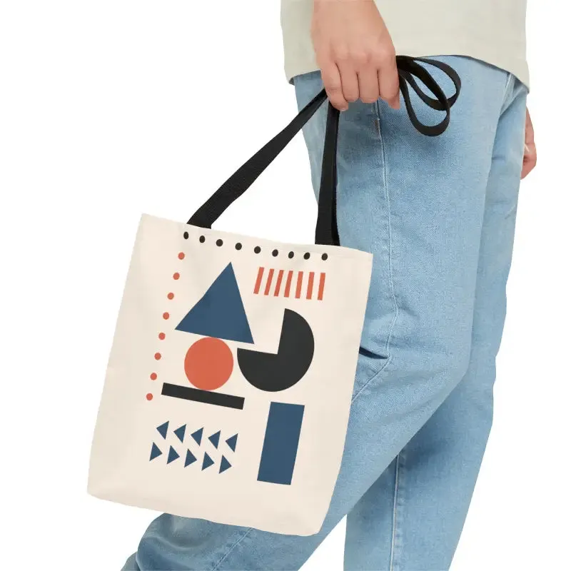 Trendy Fashion Tote Bag with Vivid Abstract Shapes