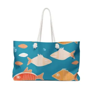 Trendy Oversized Polyester Weekender Bag Water Pattern