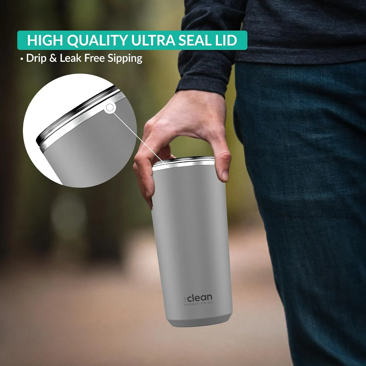 Tumbler Insulated with Lid, Double-Wall Vacuum, 20 Oz Travel, Office Tumbler, Hot & Cold Drinks, Ceramic Interior, Spill-Proof, BPA-Free, No Metal Taste