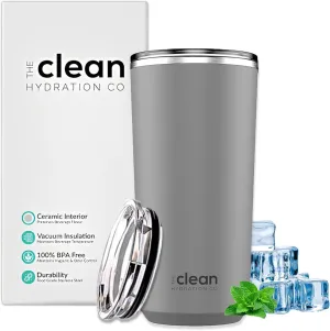 Tumbler Insulated with Lid, Double-Wall Vacuum, 20 Oz Travel, Office Tumbler, Hot & Cold Drinks, Ceramic Interior, Spill-Proof, BPA-Free, No Metal Taste