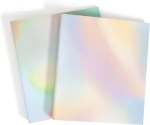 U Brands Eco-Conscious 1" Binders, Set of 2, Lucent Dreams Prints, Silver Metal O-Rings