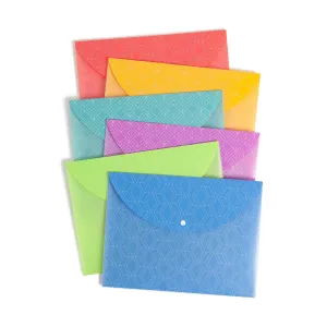U Brands Single Pocket Poly Document Holders, 6 Count, Snap Closure, M