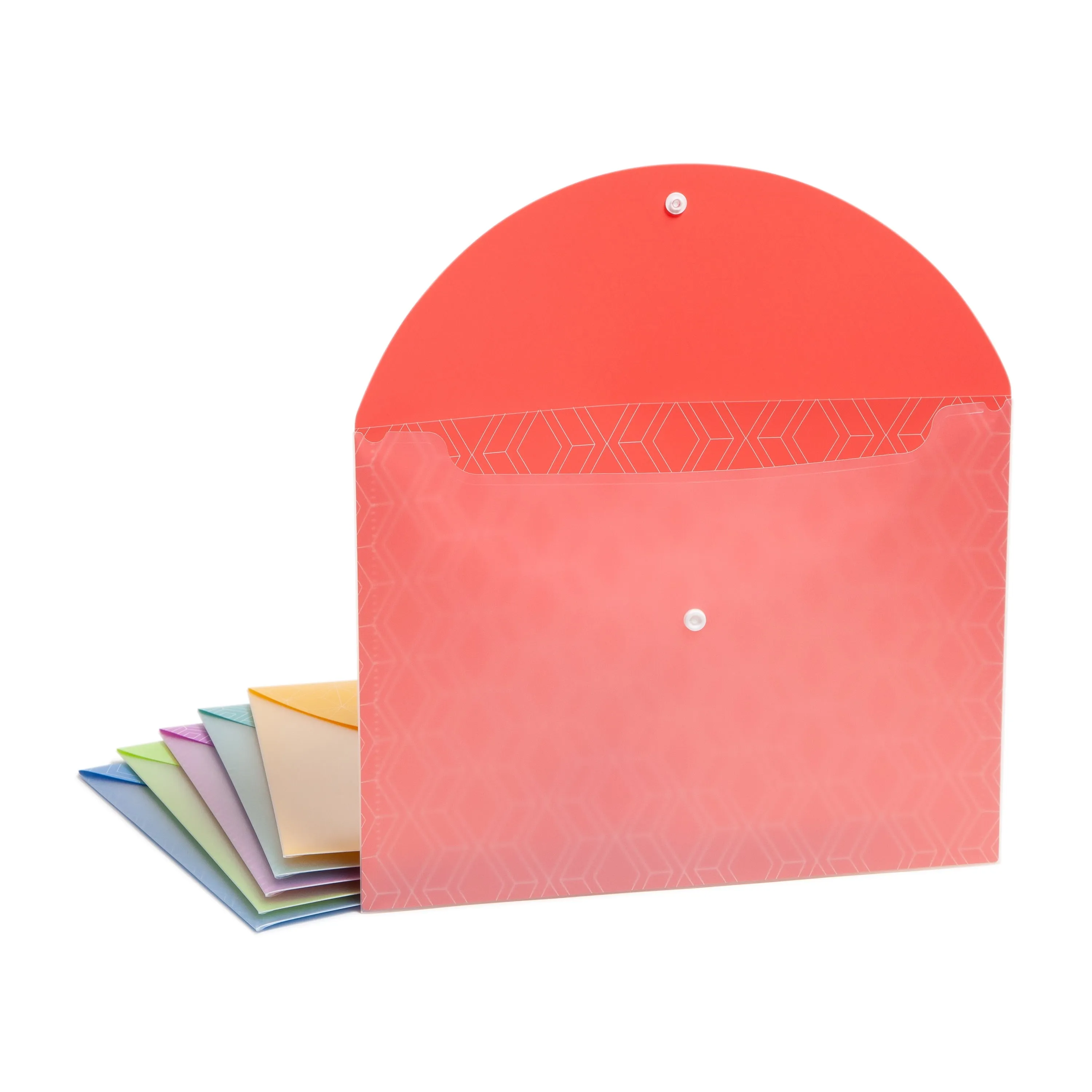 U Brands Single Pocket Poly Document Holders, 6 Count, Snap Closure, M