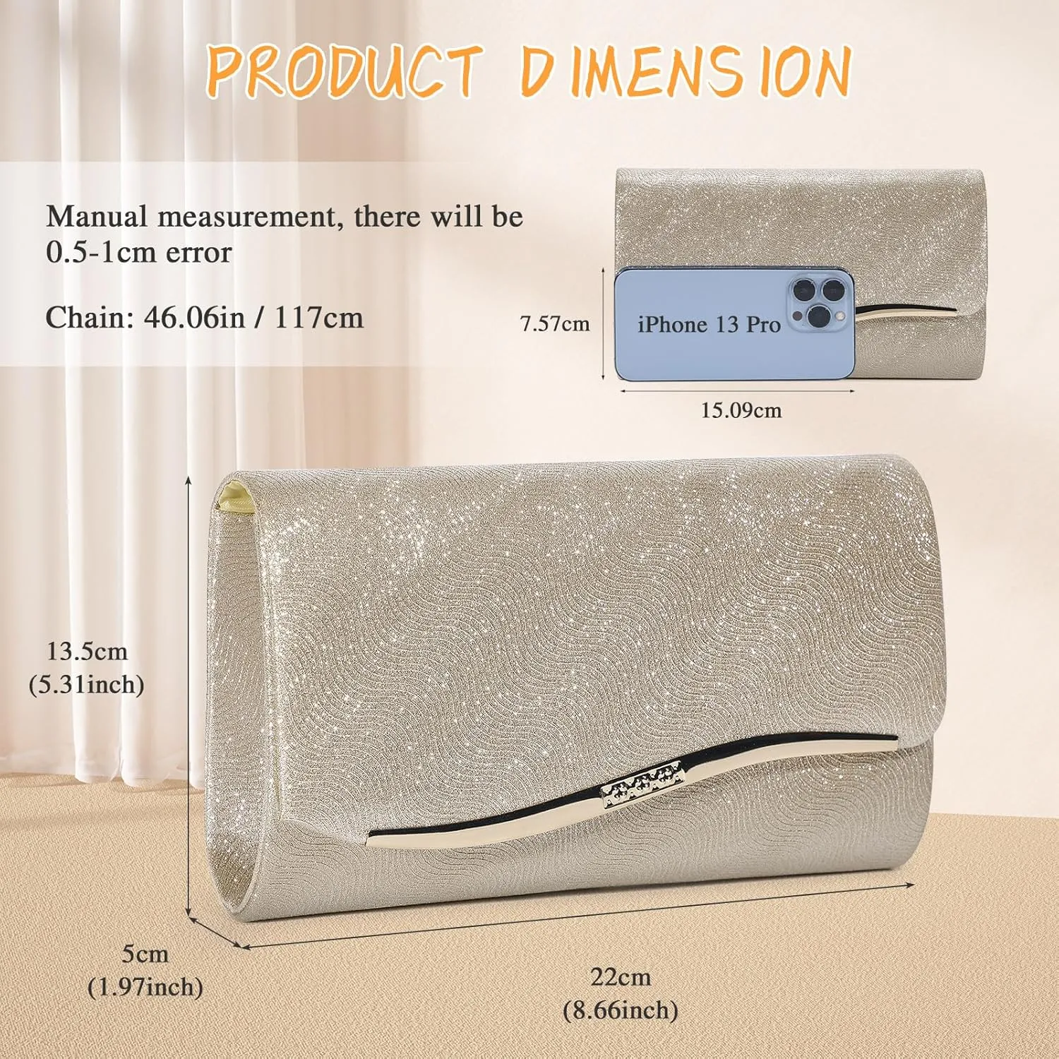 UBAYMAX Evening Bag Clutch Purses for Women Lady Girl Handbags Crossbody Bag Wedding Bag for Prom Party Wedding Engagement