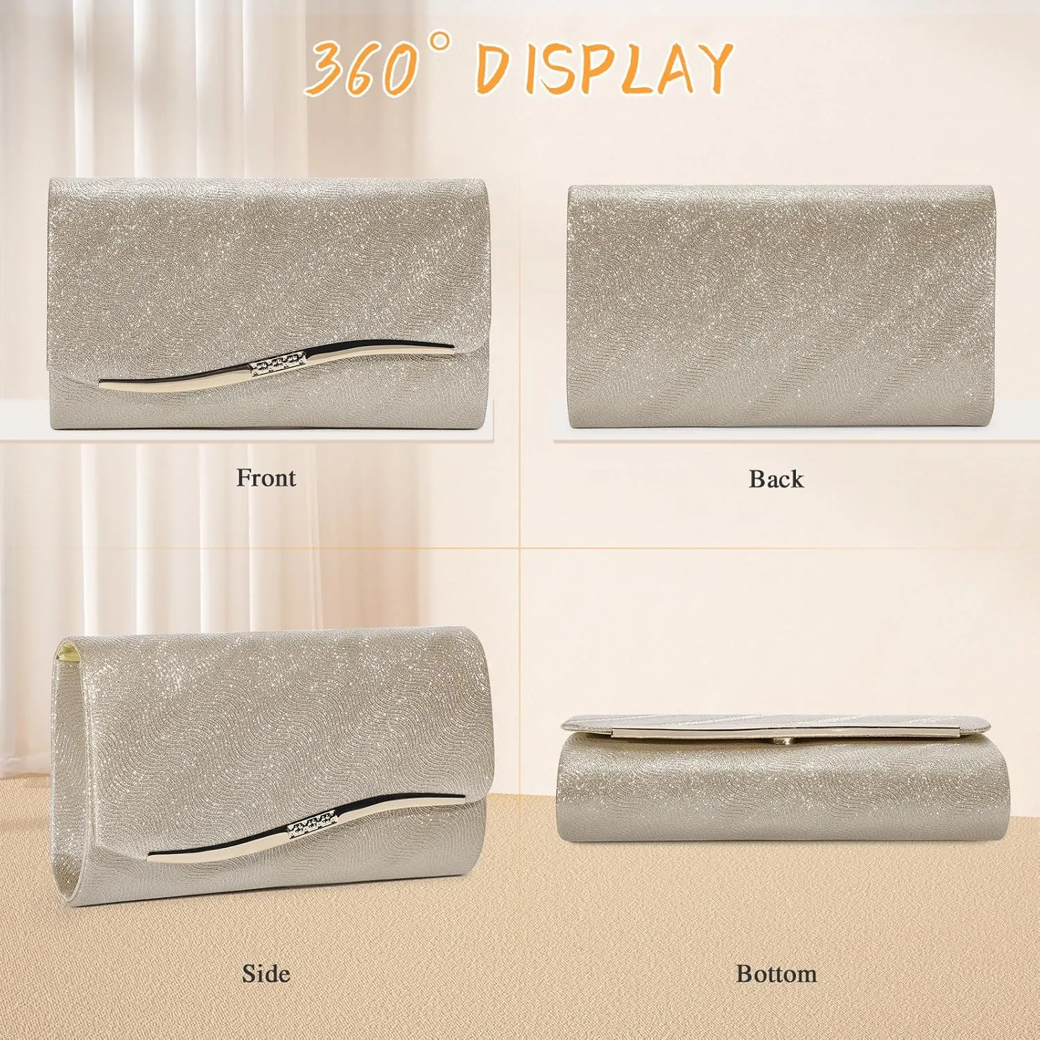 UBAYMAX Evening Bag Clutch Purses for Women Lady Girl Handbags Crossbody Bag Wedding Bag for Prom Party Wedding Engagement
