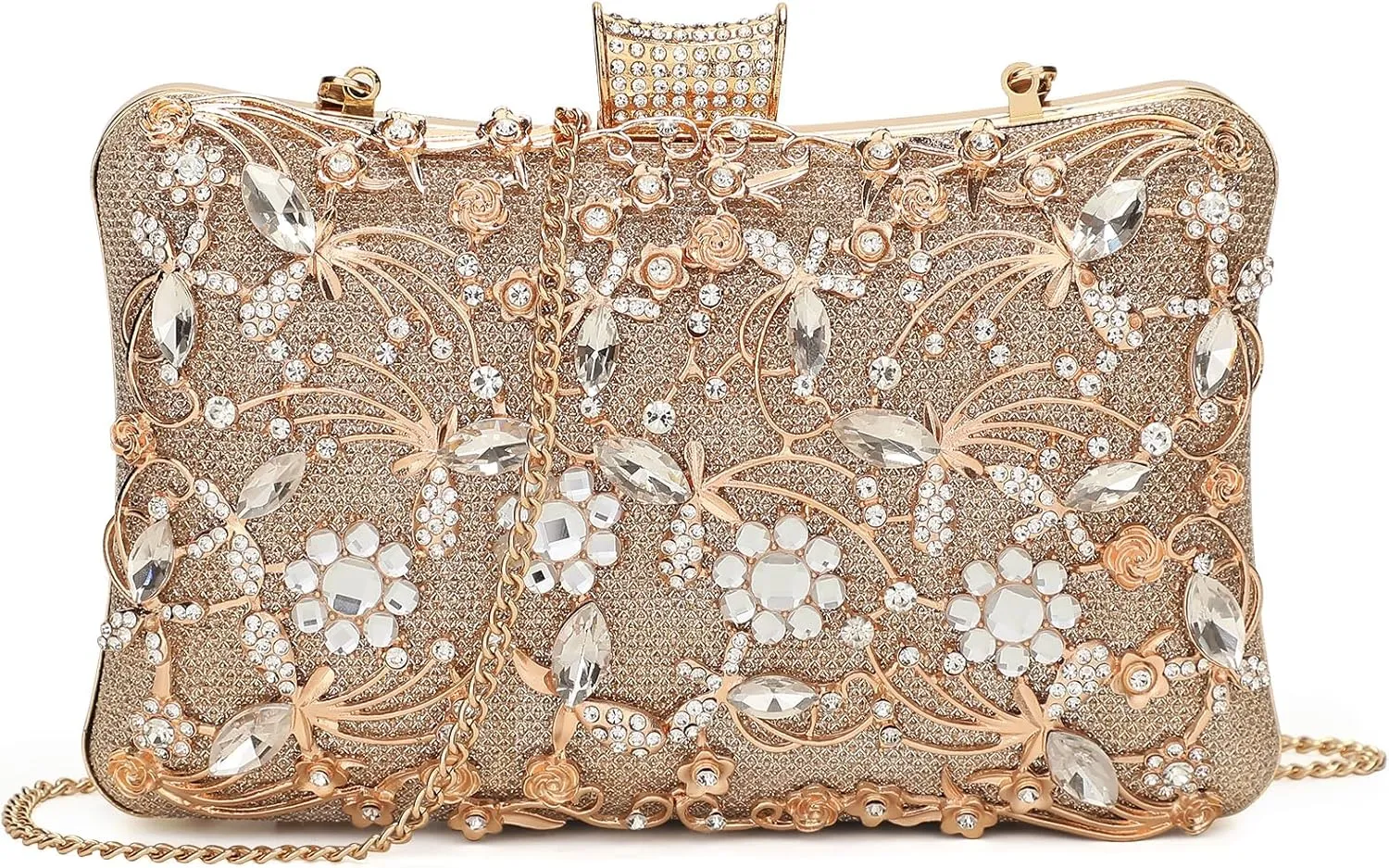 UBORSE Rhinestone Clutch Bridal Purses Women Evening Purse with Chain for Women Ladies Wedding Prom Cocktail Party