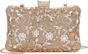 UBORSE Rhinestone Clutch Bridal Purses Women Evening Purse with Chain for Women Ladies Wedding Prom Cocktail Party