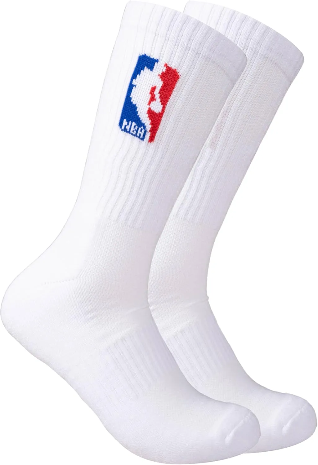 Ultra Game Men's NBA Official Athletic Cushioned Secure Fit Crew Socks-6 Pack