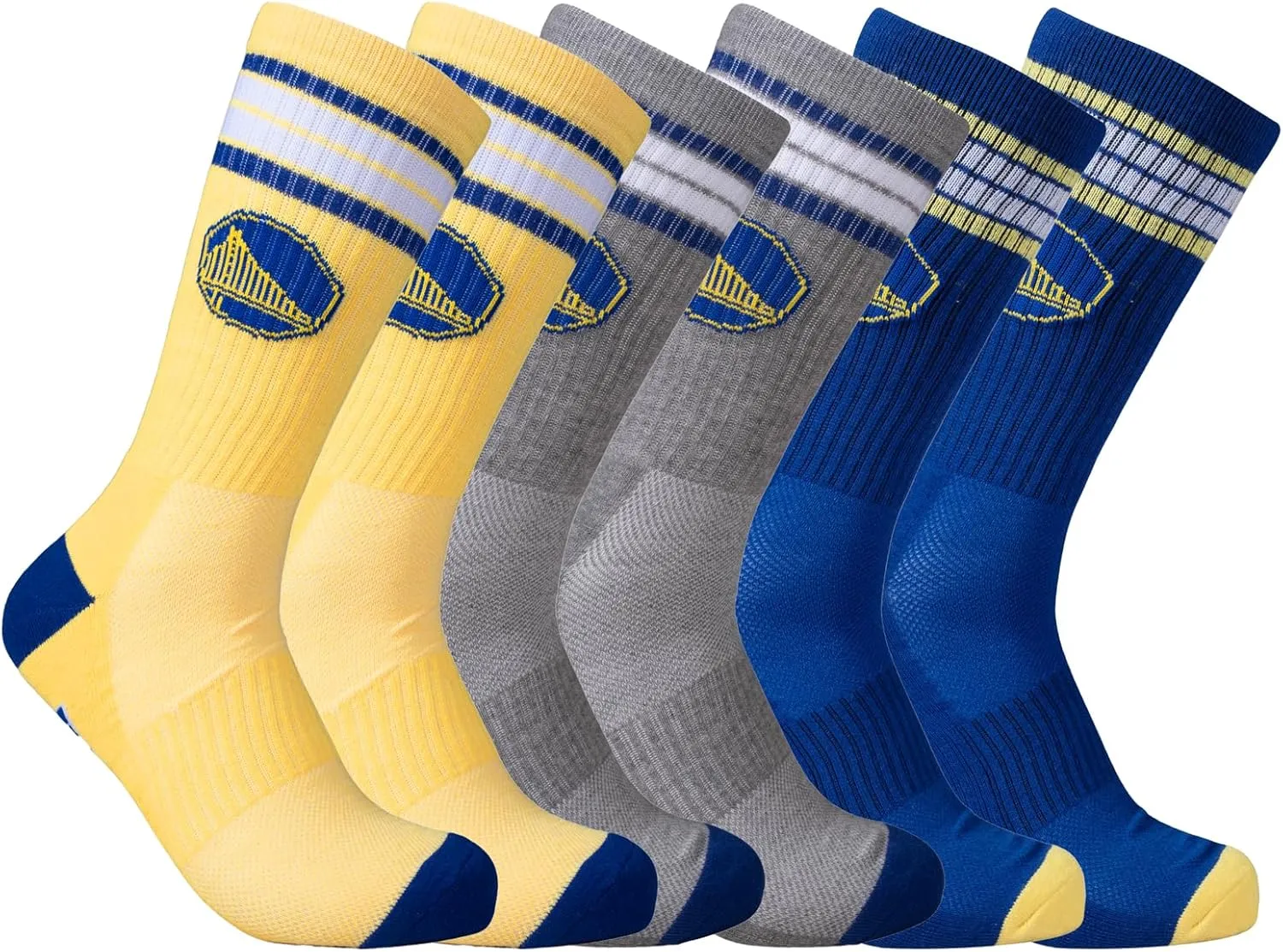Ultra Game Men's NBA Official Athletic Cushioned Secure Fit Team Crew Socks-3 Pack