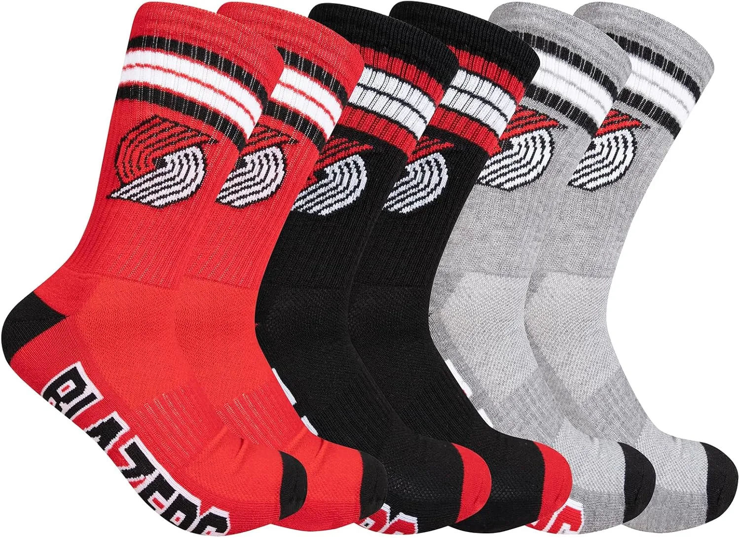 Ultra Game Men's NBA Official Athletic Cushioned Secure Fit Team Crew Socks-3 Pack