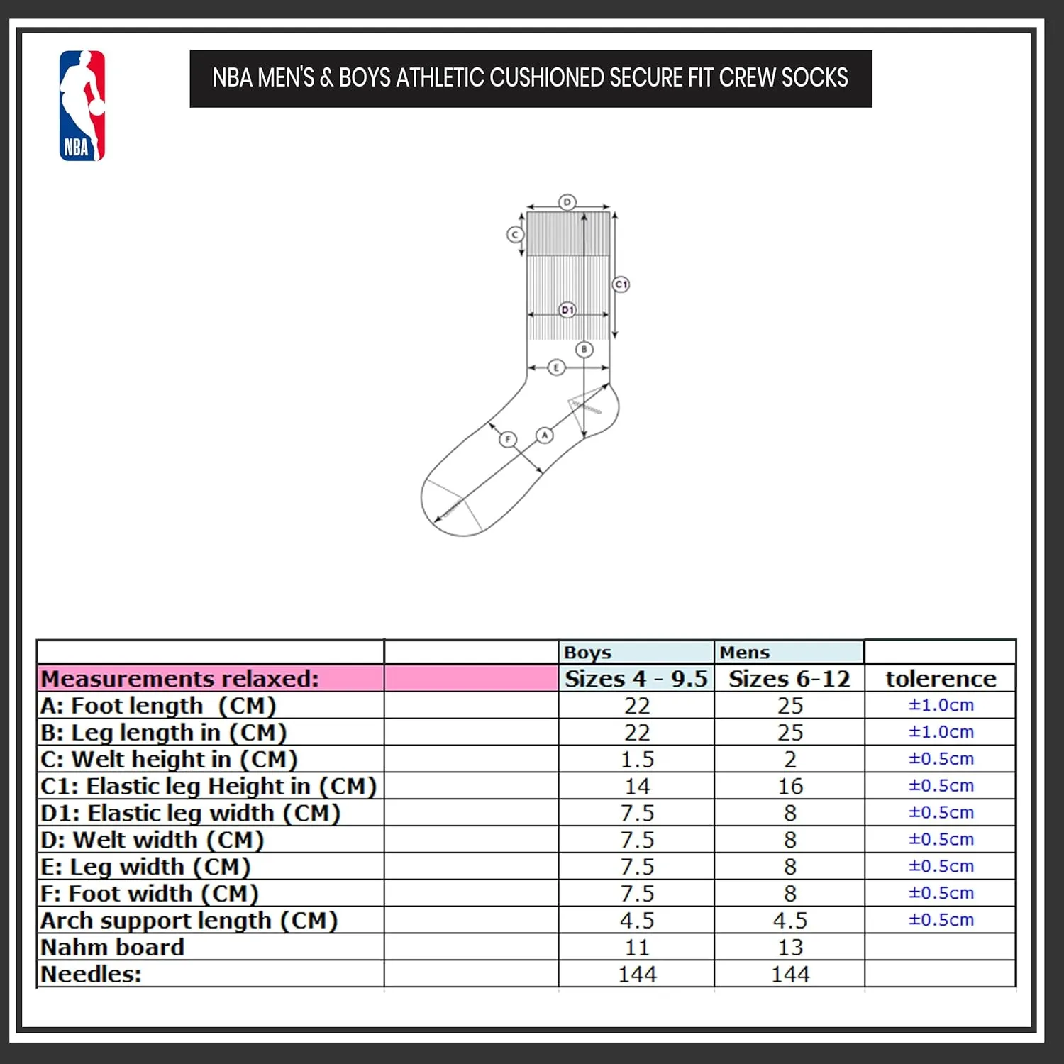 Ultra Game Men's NBA Official Athletic Cushioned Secure Fit Team Crew Socks-3 Pack