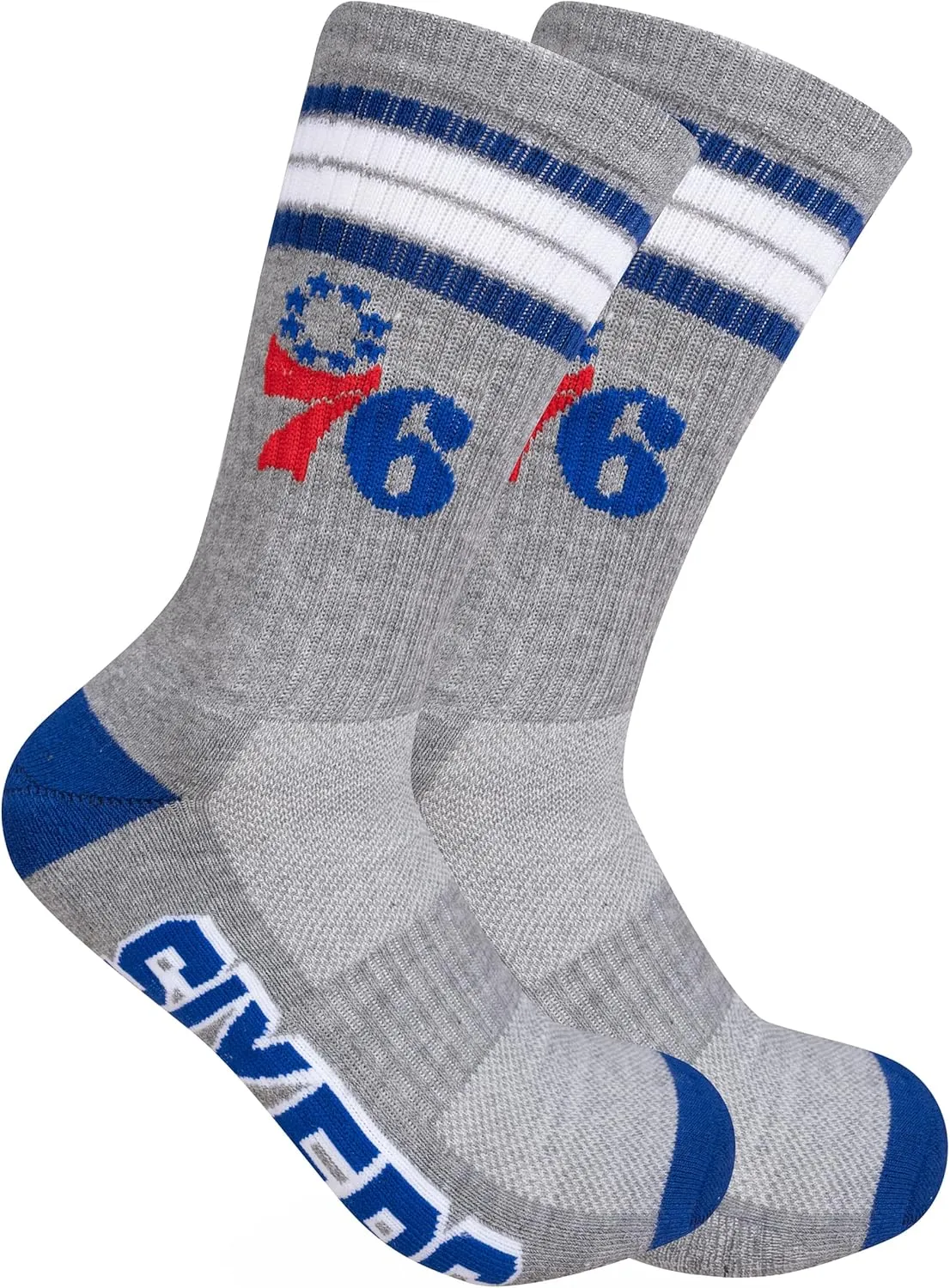 Ultra Game Men's NBA Official Athletic Cushioned Secure Fit Team Crew Socks-3 Pack