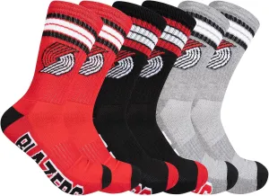 Ultra Game Men's NBA Official Athletic Cushioned Secure Fit Team Crew Socks-3 Pack
