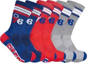 Ultra Game Men's NBA Official Athletic Cushioned Secure Fit Team Crew Socks-3 Pack