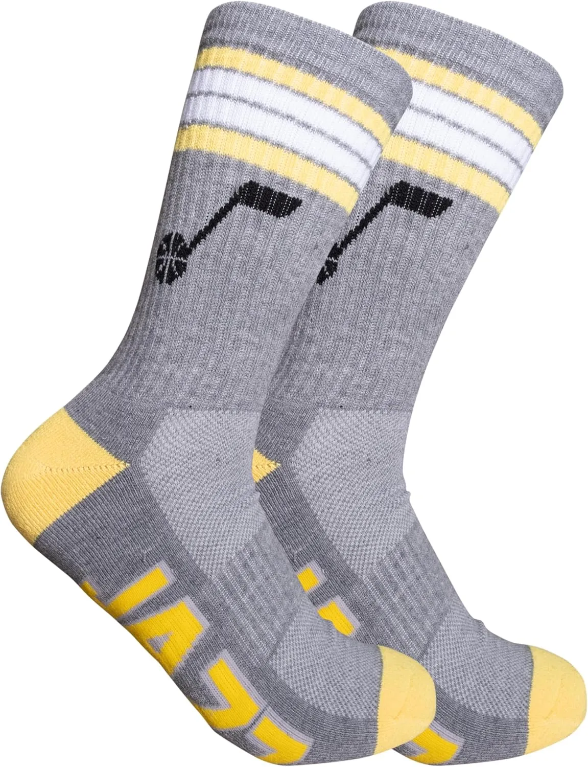Ultra Game Men's NBA Official Athletic Cushioned Secure Fit Team Crew Socks-3 Pack