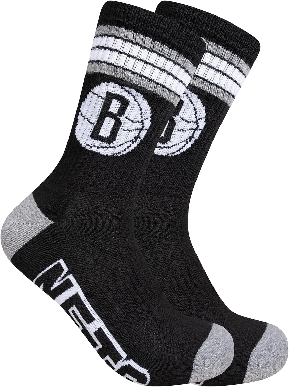 Ultra Game Men's NBA Official Athletic Cushioned Secure Fit Team Crew Socks-3 Pack