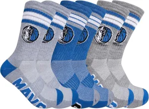 Ultra Game Men's NBA Official Athletic Cushioned Secure Fit Team Crew Socks-3 Pack