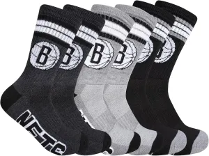 Ultra Game Men's NBA Official Athletic Cushioned Secure Fit Team Crew Socks-3 Pack