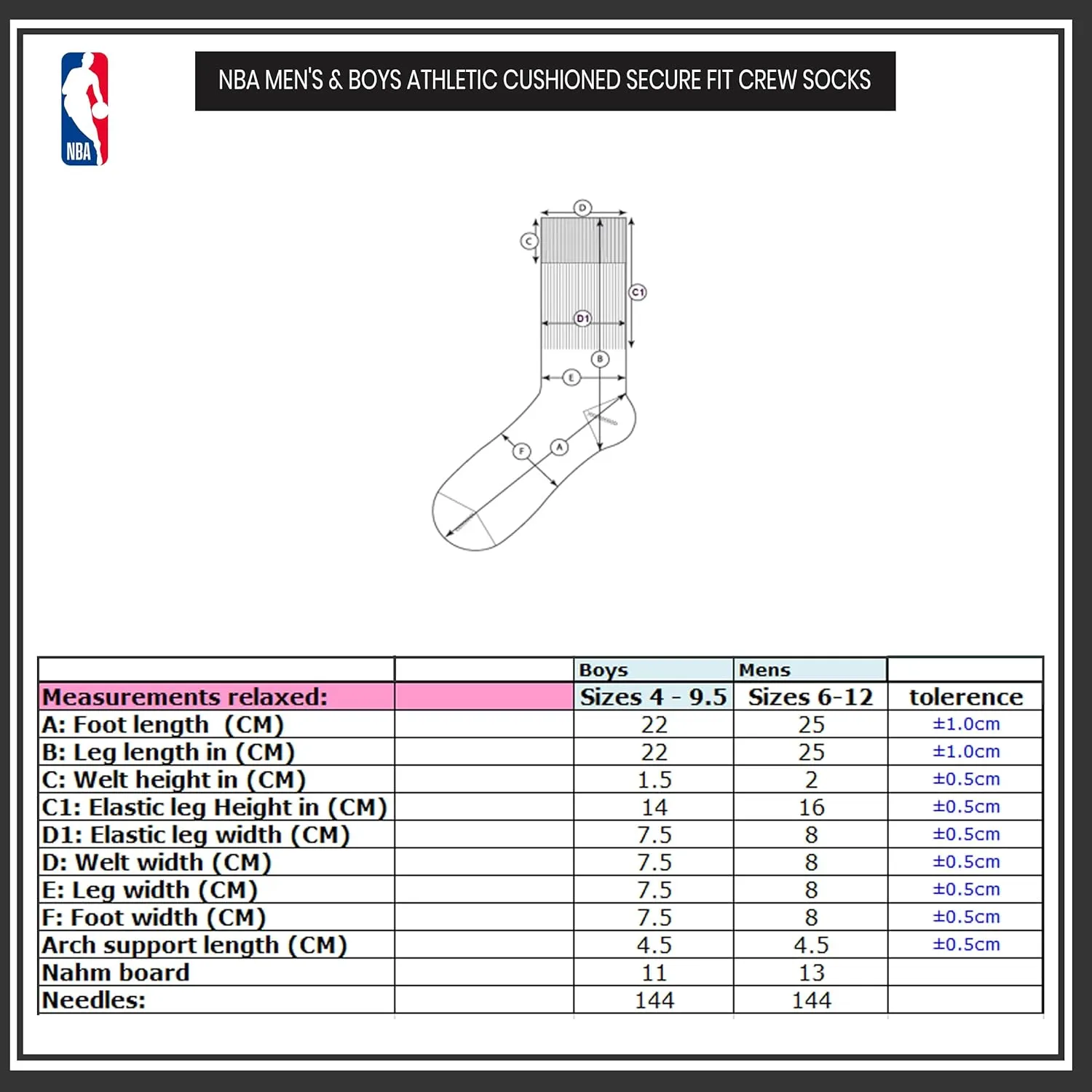 Ultra Game Men's NBA Official Athletic Cushioned Secure Fit Team Crew Socks-3 Pack