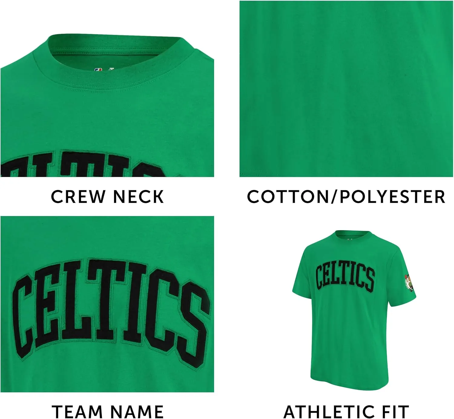 Ultra Game Men's NBA Official Embroidered Letters Super Soft T-Shirt