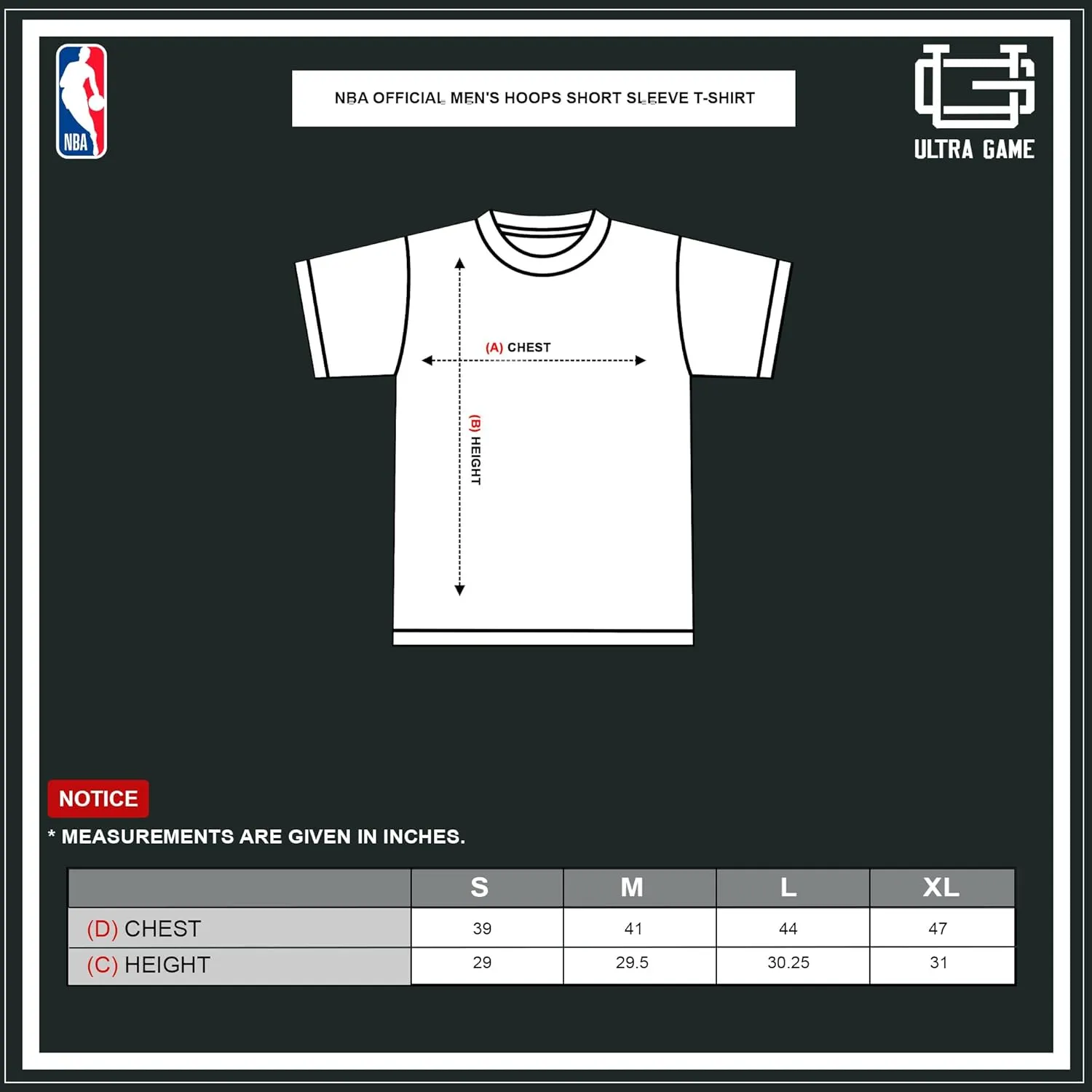 Ultra Game Men's NBA Official Hoops Short Sleeve T-Shirt