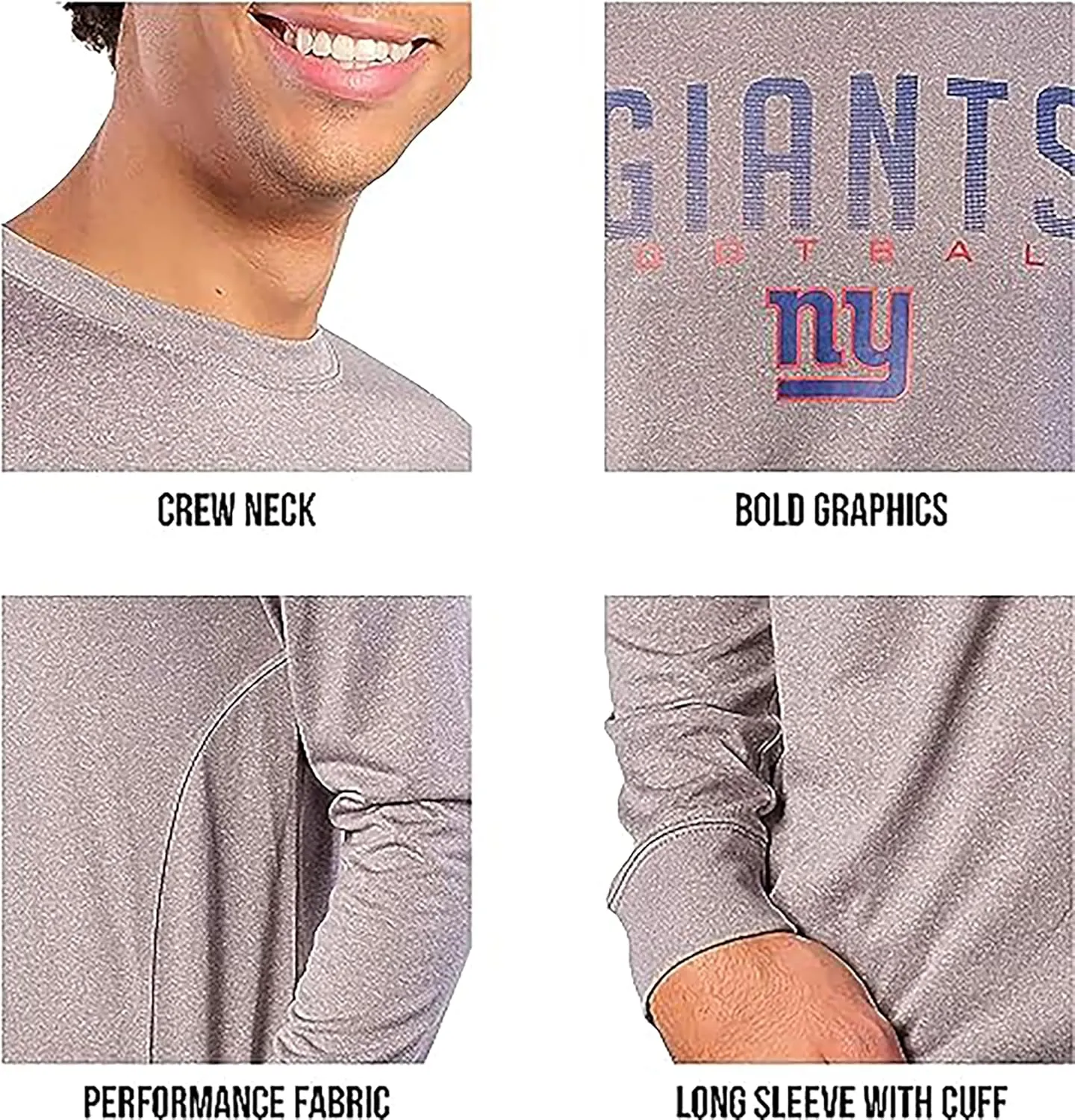 Ultra Game Men's NFL Official Super Soft Game Day Long Sleeve T-Shirt