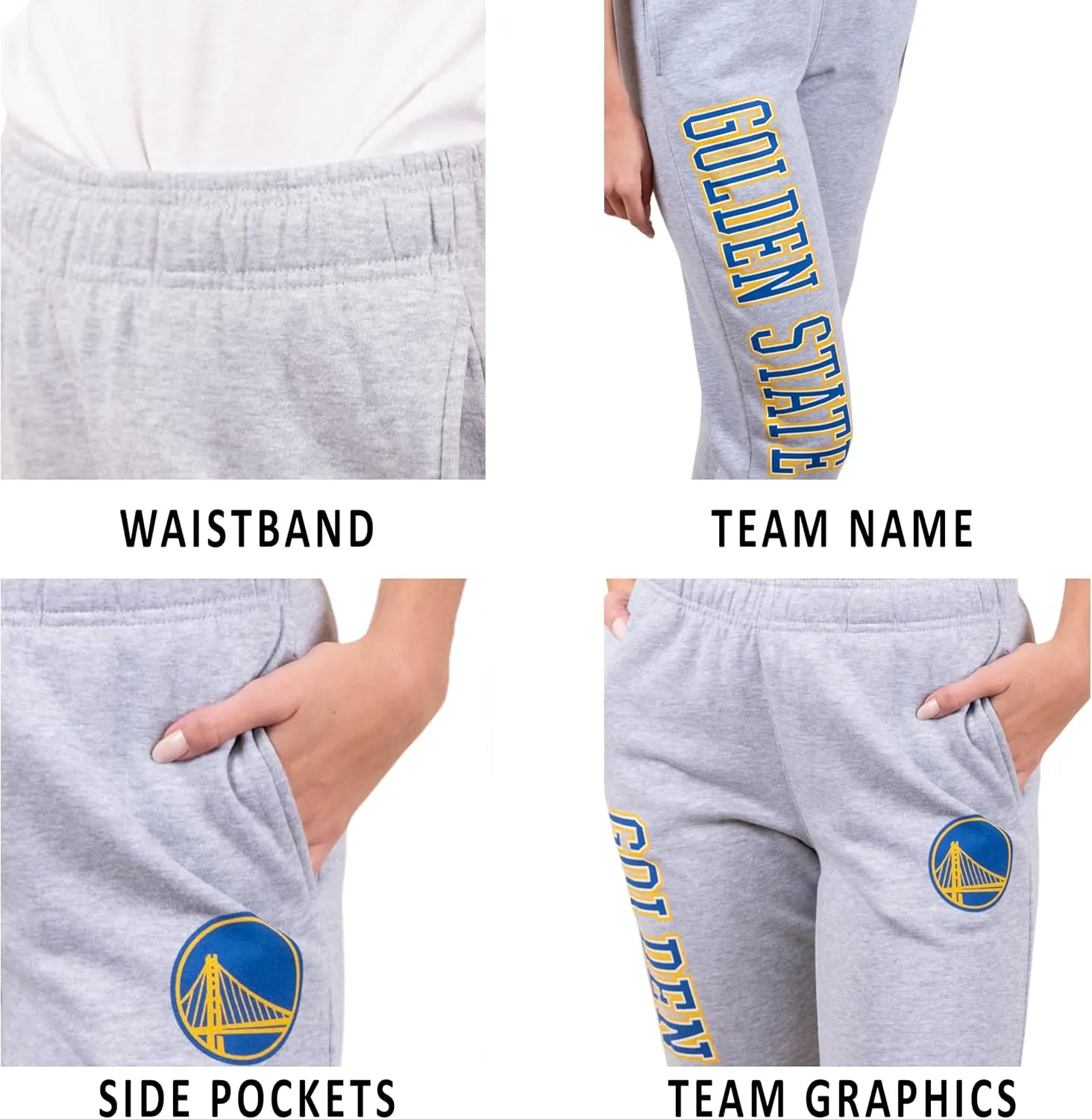 Ultra Game Women's NBA Official Super Soft Active Fleece Sweatpants Joggers