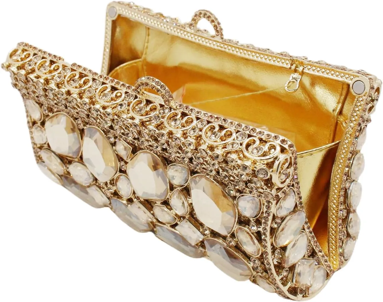 UMREN Luxury Women Crystal Purse Rhinestone Evening Clutch Bag Sparly Diamonds Handbag Wedding Bridal Shoulder Purse Bag
