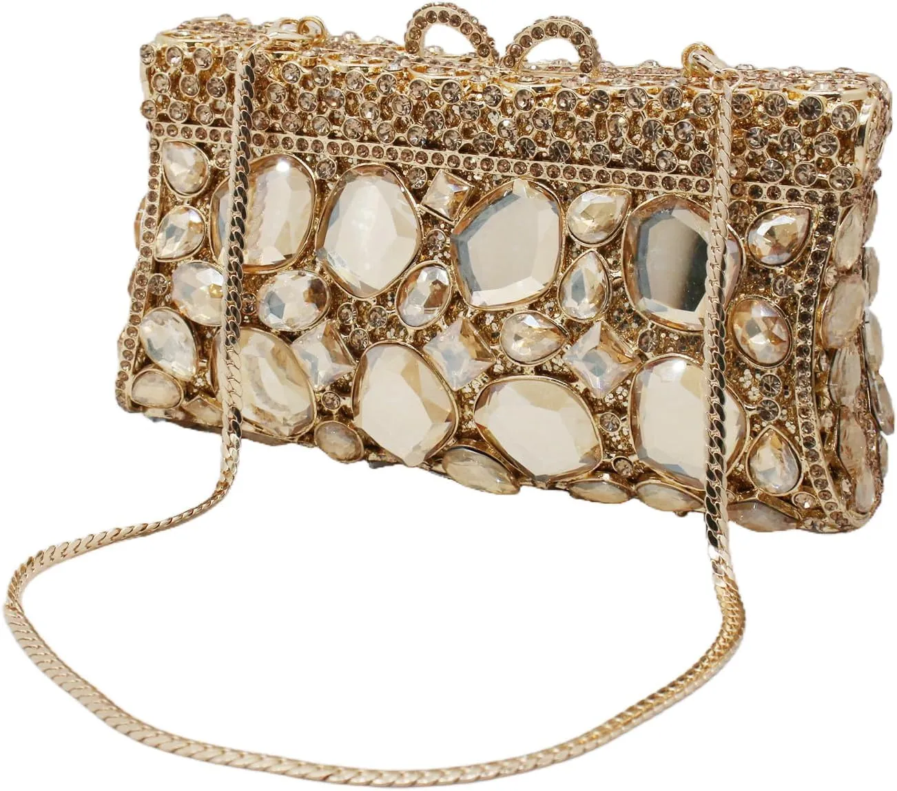 UMREN Luxury Women Crystal Purse Rhinestone Evening Clutch Bag Sparly Diamonds Handbag Wedding Bridal Shoulder Purse Bag