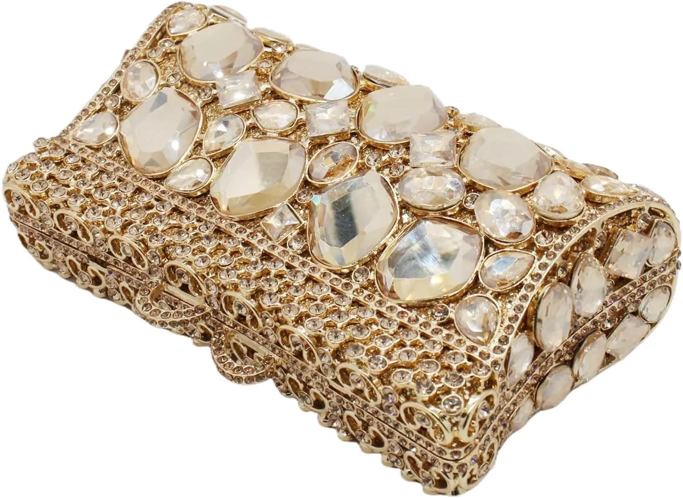 UMREN Luxury Women Crystal Purse Rhinestone Evening Clutch Bag Sparly Diamonds Handbag Wedding Bridal Shoulder Purse Bag