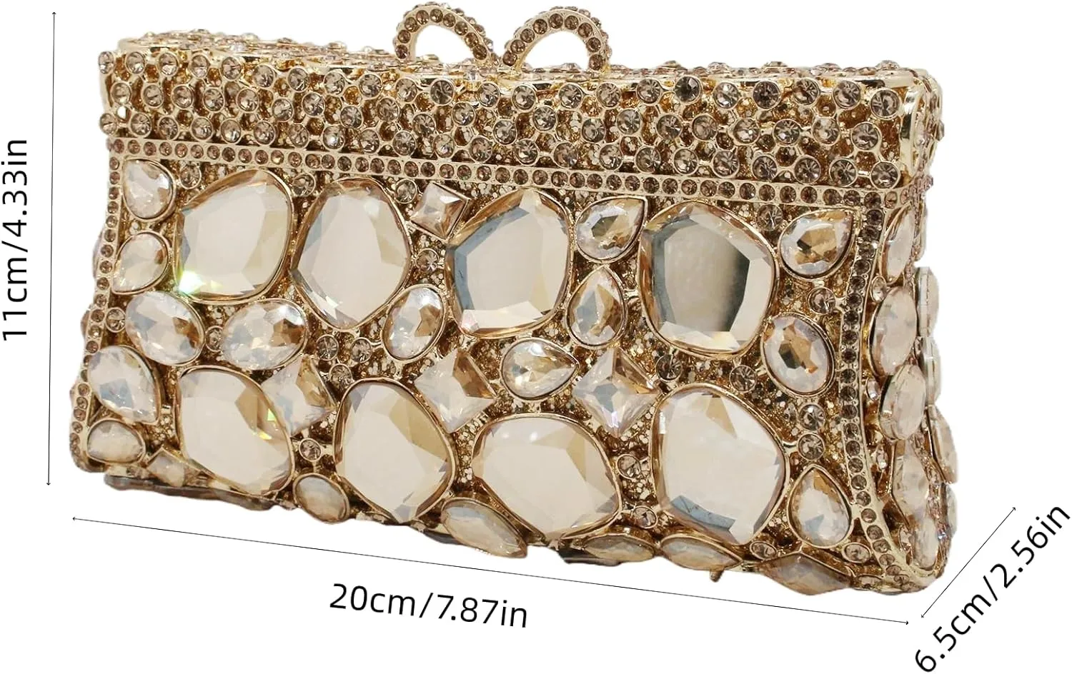 UMREN Luxury Women Crystal Purse Rhinestone Evening Clutch Bag Sparly Diamonds Handbag Wedding Bridal Shoulder Purse Bag