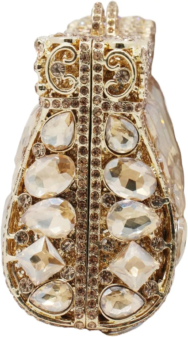 UMREN Luxury Women Crystal Purse Rhinestone Evening Clutch Bag Sparly Diamonds Handbag Wedding Bridal Shoulder Purse Bag
