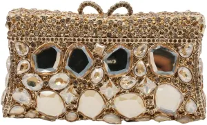 UMREN Luxury Women Crystal Purse Rhinestone Evening Clutch Bag Sparly Diamonds Handbag Wedding Bridal Shoulder Purse Bag